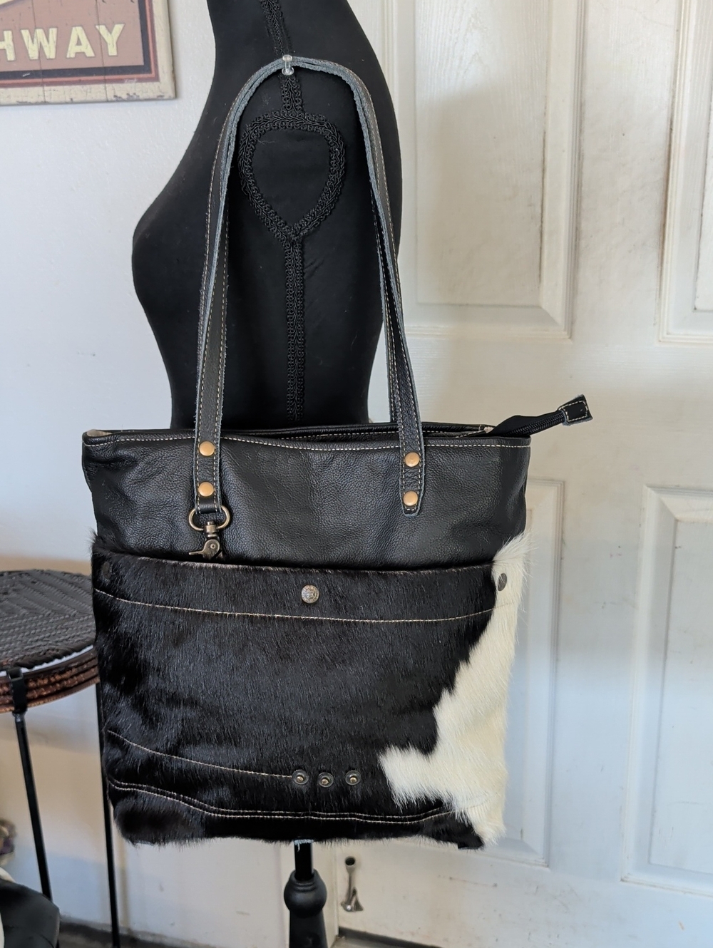 Myra Hair On Cowhide Tote Bag Western Ranch Coastal Cowgirl